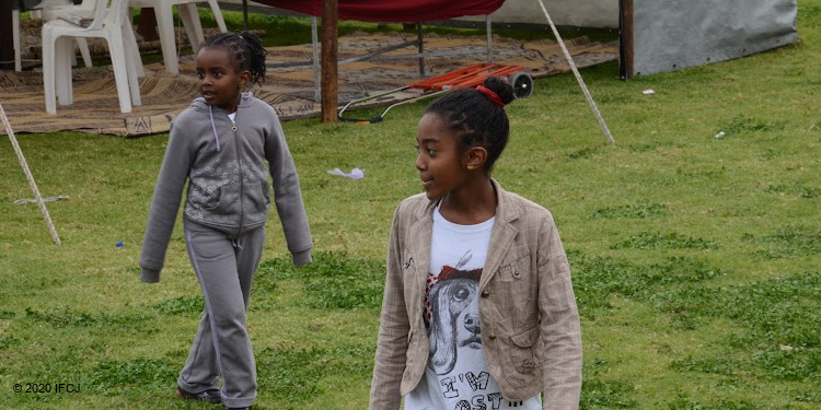 Ethiopian olim children who receive food boxes for High Holy Days