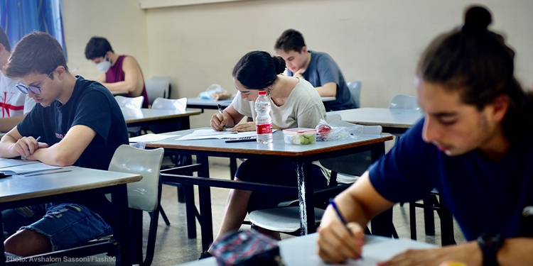 Students studying in class