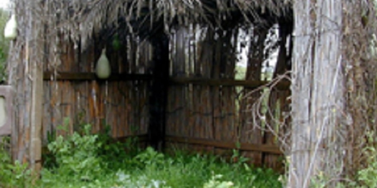 Close up image of a sukkah.