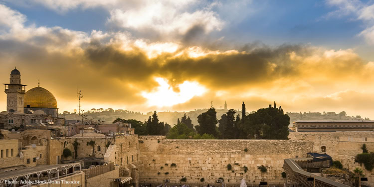 Sunset over City of Jerusalem