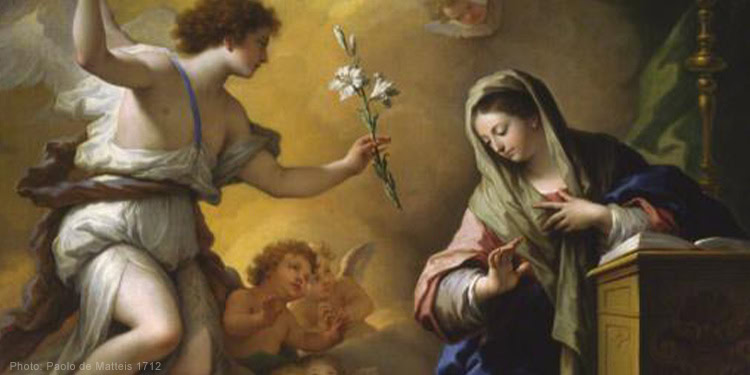 The annunciateion oil painting on cavas by Poalo de Matteis