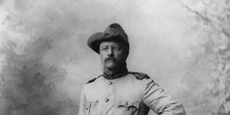 Black and white portrait image of Teddy Roosevelt.