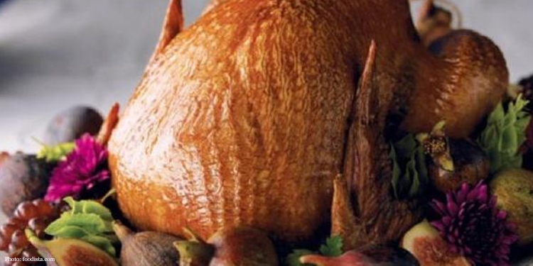 Cooked turkey on a platter