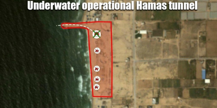 Aerial map view of an underwater tunnel.