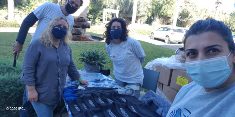 Winter Warmth gift packages assembled by Fellowship volunteers