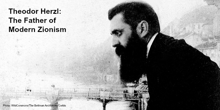 Black and white image of Theodor Herzl