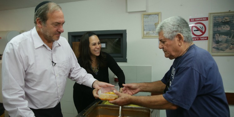 Yechiel and Yael at Yad B'Yad Soup Kitchen.