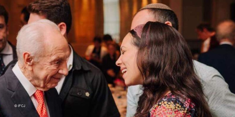 Israeli President Shimon Peres and Yael Eckstein