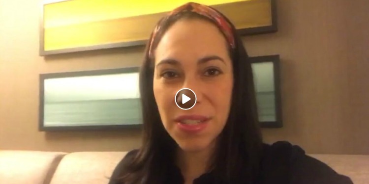 Screen capture of Yael Eckstein talking on Facebook Live.