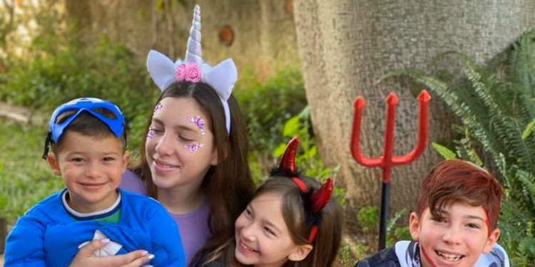 Eckstein children on Purim, Photo Friday 2020