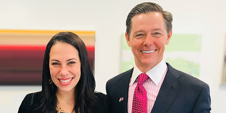 Ralph Reed and Yael Eckstein stand next to each other smiling.