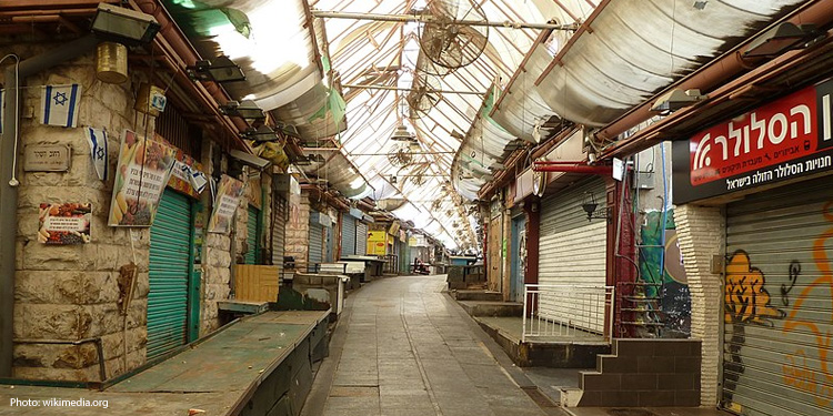 Yehuda market in Jerusalem closed during Shabbat. 
