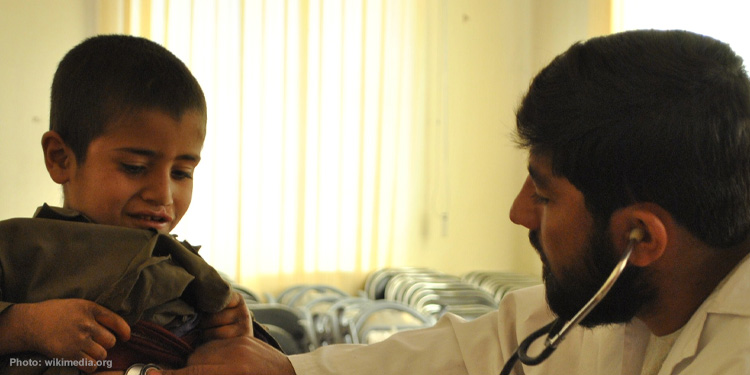 Young boy visiting his pediatrician