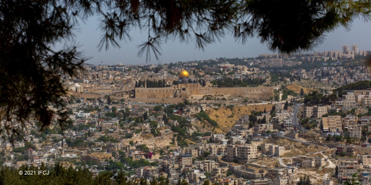 aerial view of the city of Jerusalem