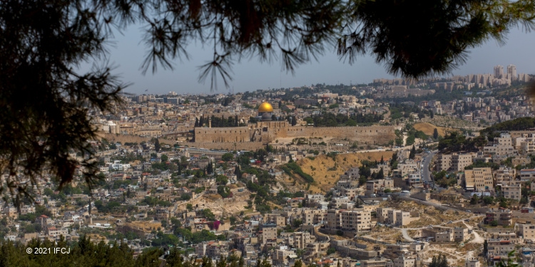 Aerial view of the city of Jerusalem.