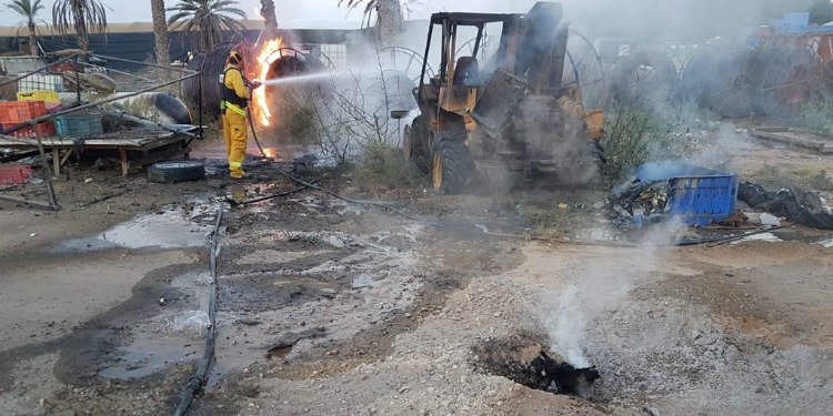 A construction site destroyed from rockets that hit Israel.