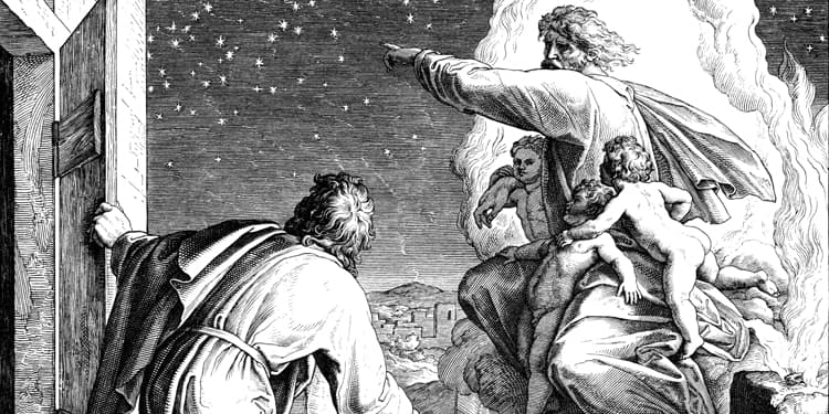 God show Abraham the stars to explain the magnitude of his descendants.