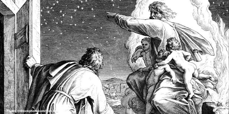 God show Abraham the stars to explain the magnitude of his descendants.