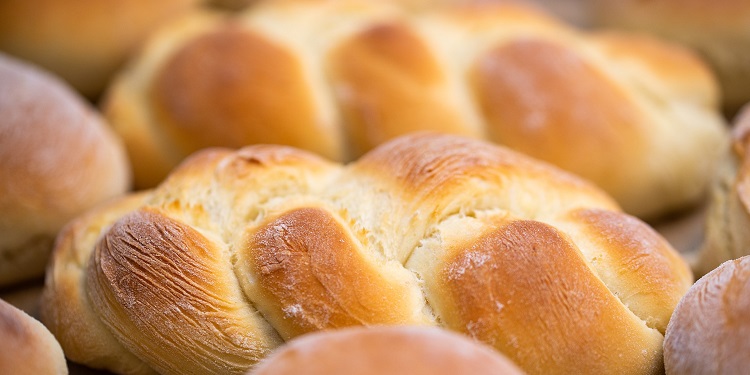 Braided challah bread