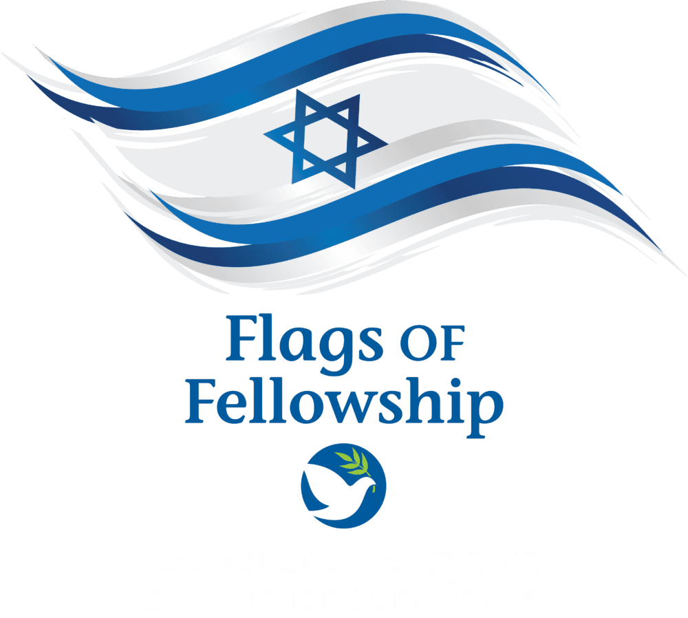 Israeli flag over text, Flags of Fellowship