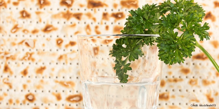Part of the seder ritual is dipping parsley, known in Hebrew as karpas, in saltwater.