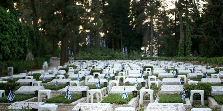 A serene scene at the military cemetery at Mount Hertzl