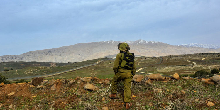 Man in a green suit standing on a hill while looking at the mountains.