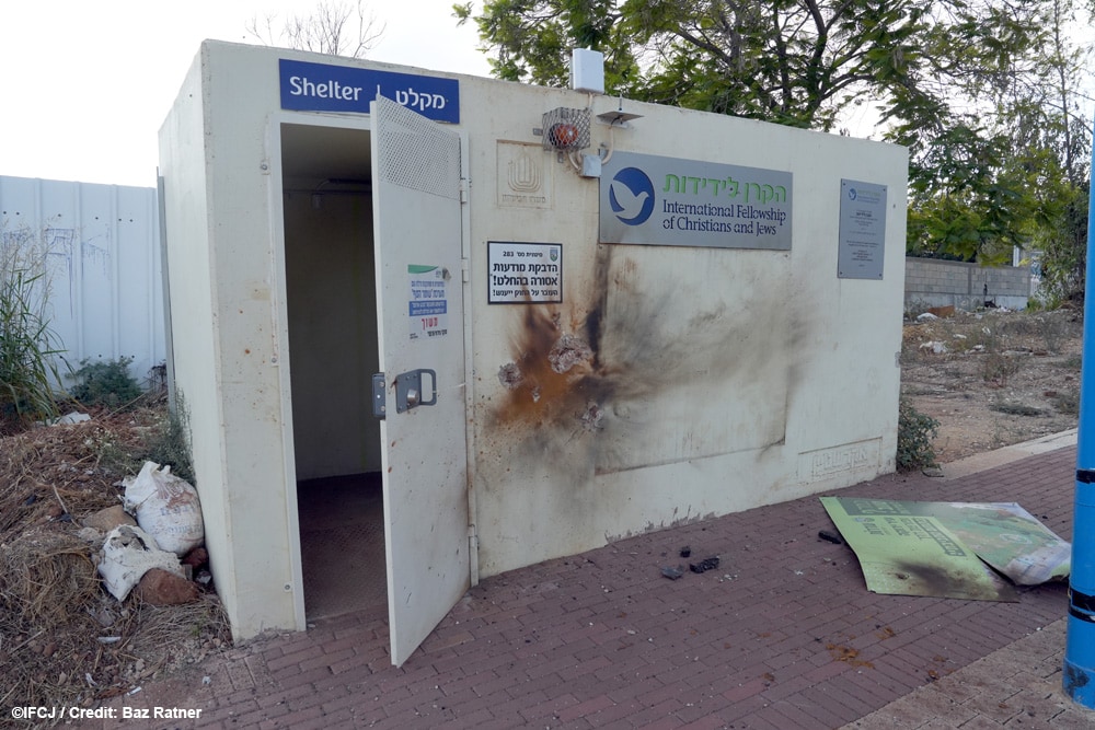 IFCJ bomb shelter struck by rocket fire in Sderot.