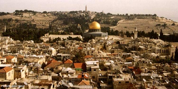 Aerial view of Temple Mount in Jerusalem.