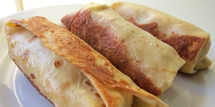 Traditional Jewish Blintzes deep fried on a plate