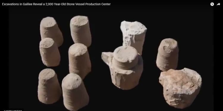 Screenshot of a YouTube video featuring 2,000-year-old stoneware.