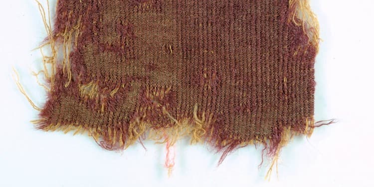 A fraying textile against a white background.